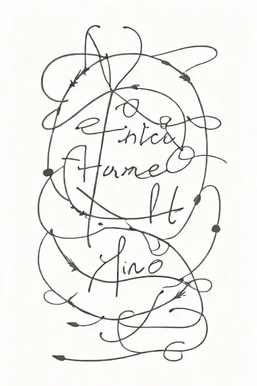 handwriting aligned tattoo design idea