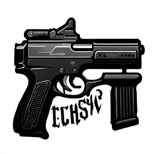 ak47 pistol silhouette made tattoo design idea