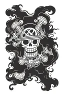 One piece and berserk symbol incorporating elements tattoo design idea