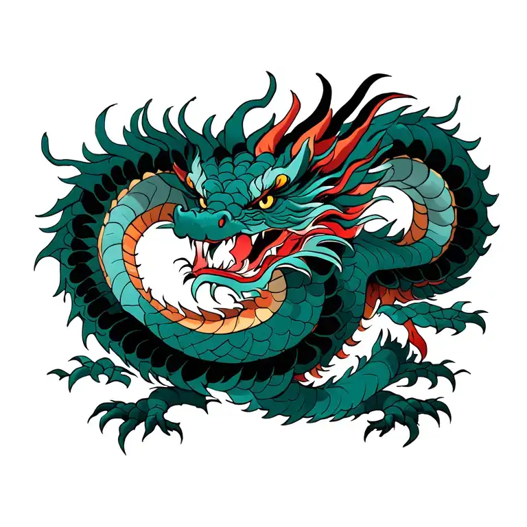 Asian dragon tattoo design idea