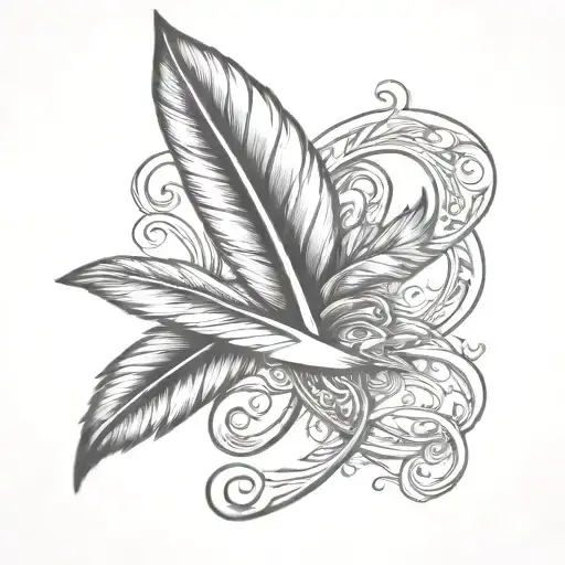 infinity symbol with feather and dog paw tattoo design idea