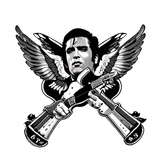 elvis, guns n roses tattoo design idea