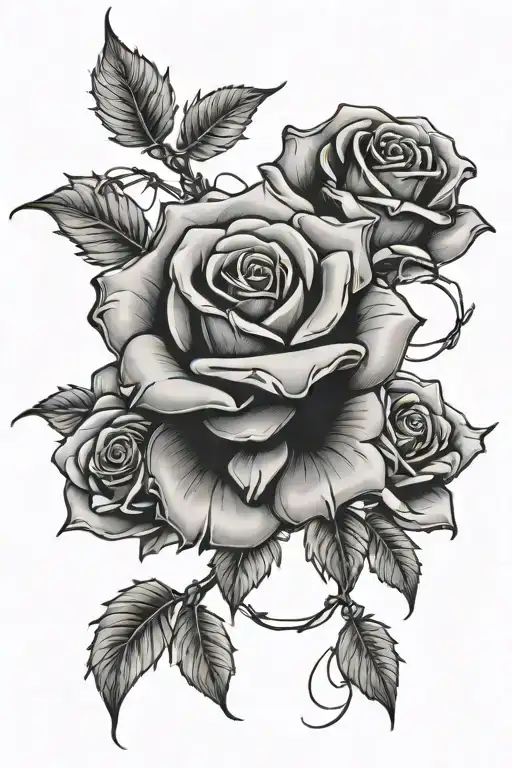 A fusion of mechanical elements a delicate roses, intertwined with barbed wire to create a unique and edgy tattoo design tattoo design idea