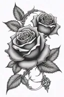 A fusion of mechanical elements a delicate roses, intertwined with barbed wire to create a unique and edgy tattoo design tattoo design idea