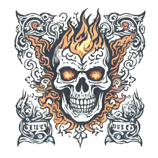 enduring suffering burning in hell tattoo design idea