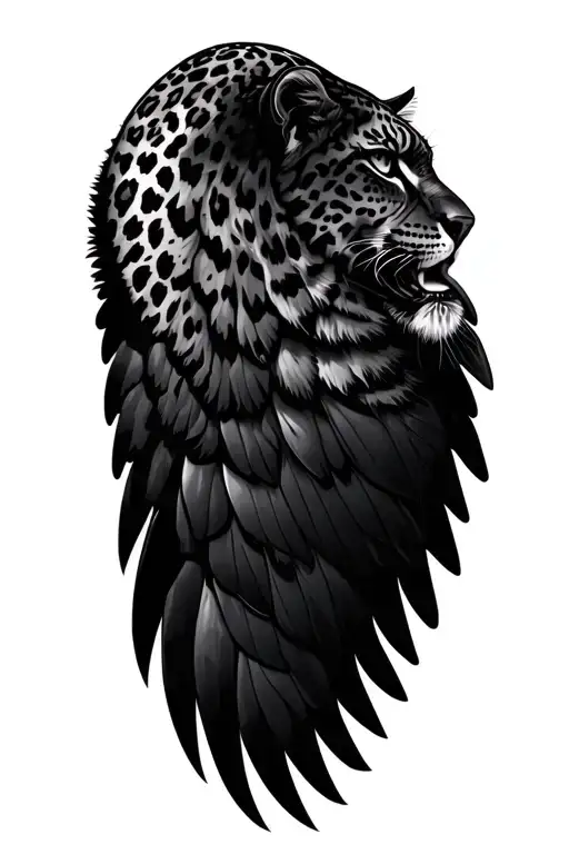 leopard print wing tattoo tattoo design idea