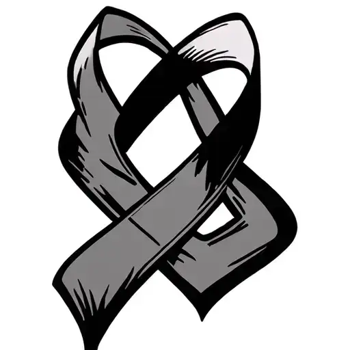 Cancer Ribbon laced into skin tattoo design idea