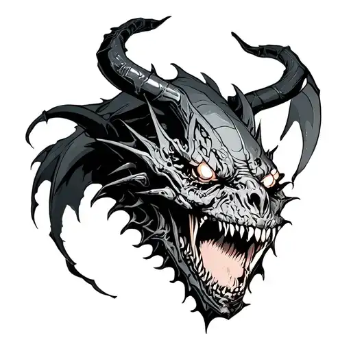 cyber demon tattoo design idea