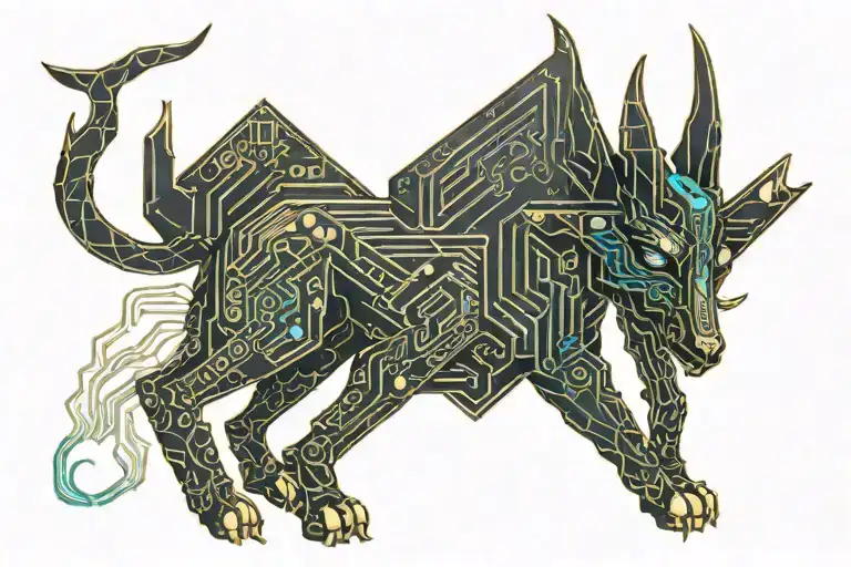 Egyptian god Anubis tattoo design idea
