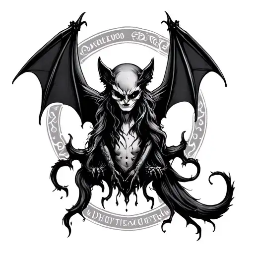 Gothic Bat tramp stamp type tattoo like tattoo design idea