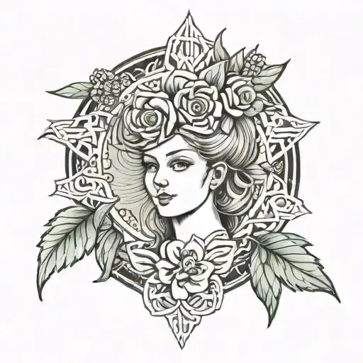 French Marianne, Lebanese cedar, strenghs tattoo design idea