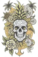 Pineapple  Skull Palm tree Time…hourglass …. Compass… Sea Turtle  Octopus  Hibiscus tattoo design idea