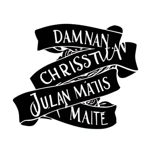 create a tatoo with my 5 childrens names Damian, Christian, Julian, Matias and Maite. For my right forearm tattoo design idea