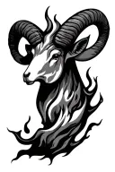 Aries sign, flame tattoo design idea
