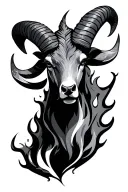 Aries sign, flame tattoo design idea
