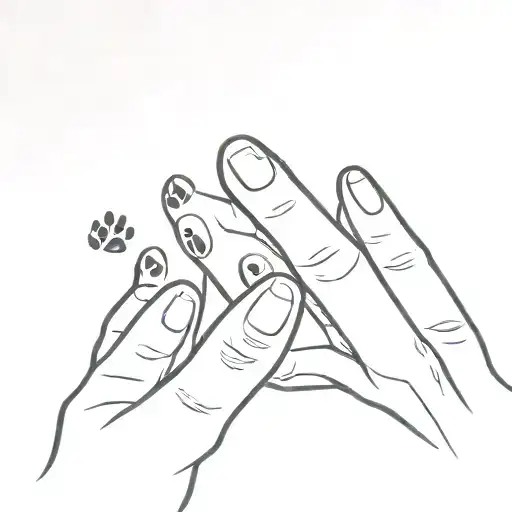 human hand and dog paw tattoo design idea