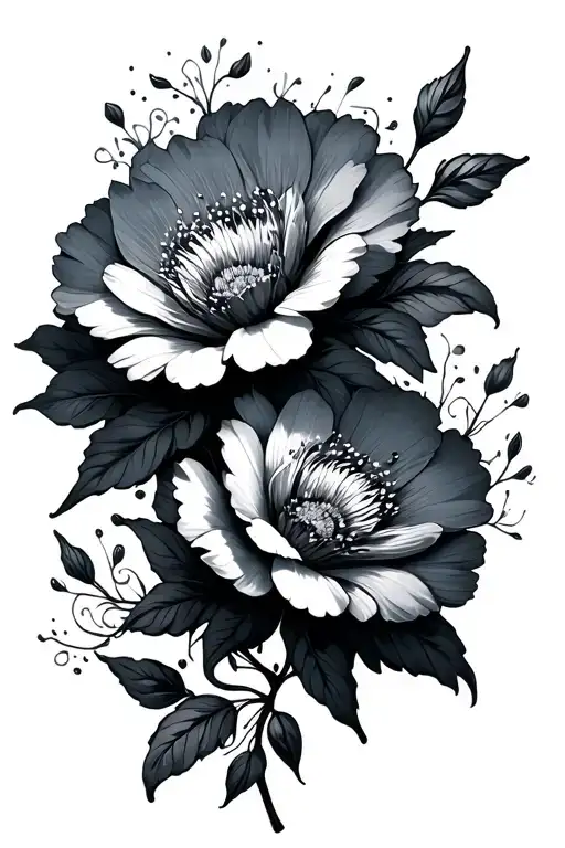 flowers, empowering scene depicting tattoo design idea