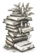 fantasy books tattoo design idea