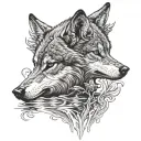 wolf reflection old wolf tattoo design idea