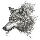 wolf reflection old wolf tattoo design idea