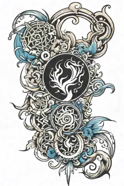 four elements tattoo design idea