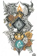 four elements tattoo design idea