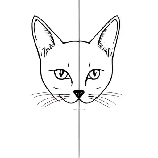 dog cat half face tattoo design idea