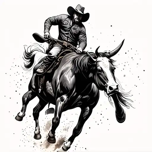 Bull Rider tattoo design idea