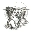girl and boy in Elafonisos ( Laconia Greece ) and they are soulmates  tattoo design idea