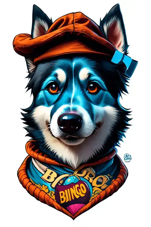 bluey's dad and bingo tattoo design idea