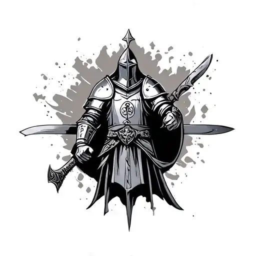 templar knight tattoo design idea