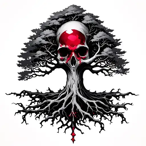 poison tree with ruby  tattoo design idea