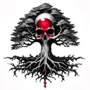 poison tree with ruby  tattoo design idea