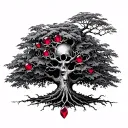 poison tree with ruby  tattoo design idea