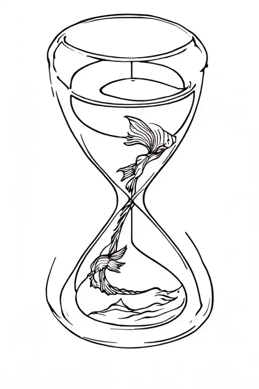 carp and hourglass tattoo design idea