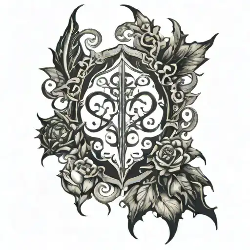 Elven chaos throat tattoo tattoo design idea