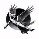 icarus falling from sky tattoo design idea