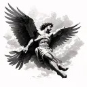 icarus falling from sky tattoo design idea
