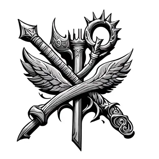 Psalm 23 with shepherds staff and kings staff tattoo design idea