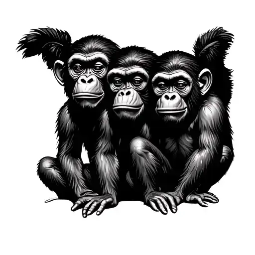 3 Wise Monkeys tattoo design idea