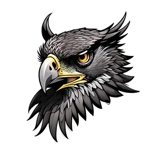 hawk head tattoo design idea