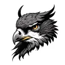 hawk head tattoo design idea