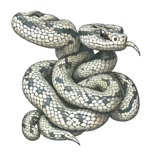 hognose snake coiled tattoo design idea
