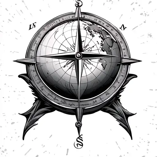 Globe Compass tattoo design idea