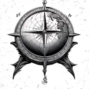 Globe Compass tattoo design idea