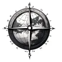Globe Compass tattoo design idea