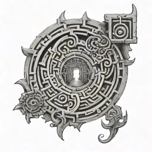  labyrinth representing the journey tattoo design idea