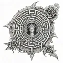  labyrinth representing the journey tattoo design idea