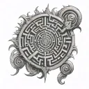  labyrinth representing the journey tattoo design idea