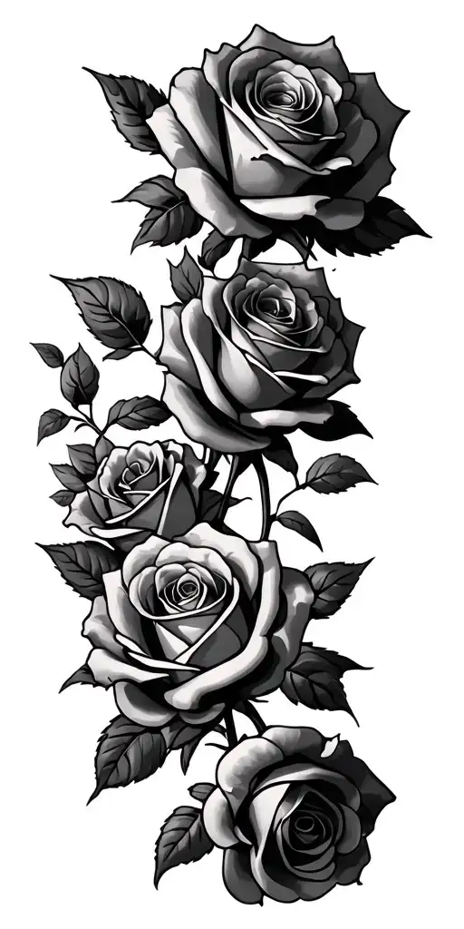 roses and military tattoo tattoo design idea
